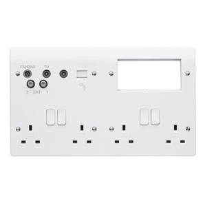 MK K2740WHI Combi Plate 4G DP 13A